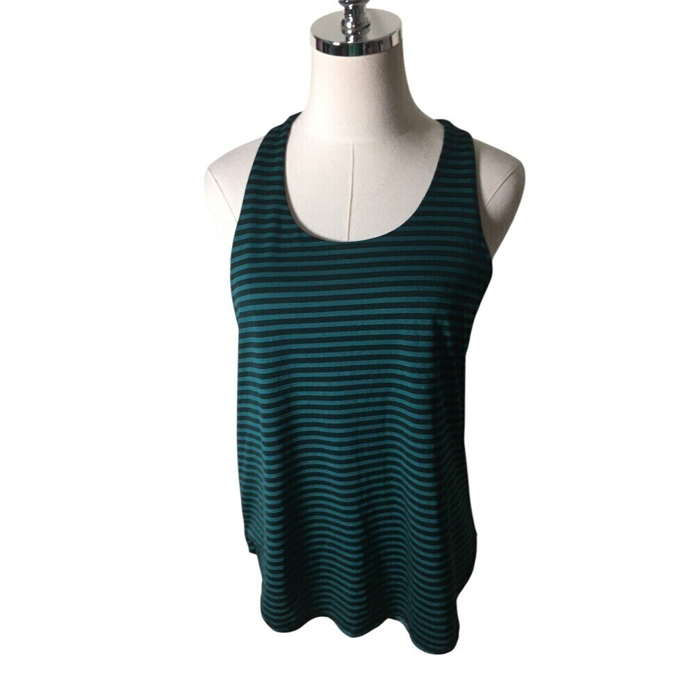 Calia Tank Top Women's Size Medium Green Black Stripes Carrie Underwood